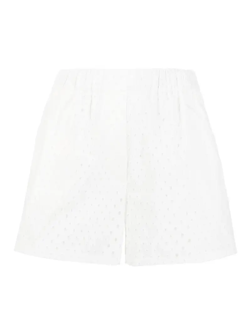 Pantaloncini in pizzo san gallo Bianco