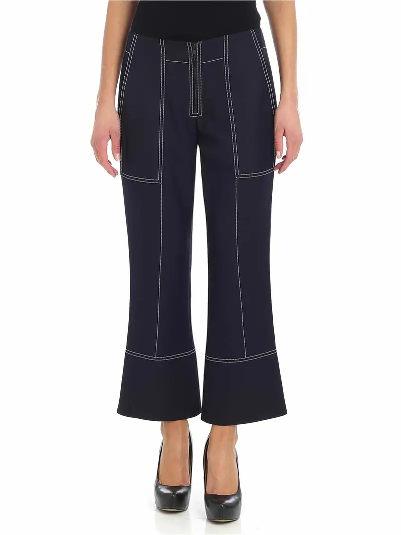 Pantalone in tessuto stretch blu
