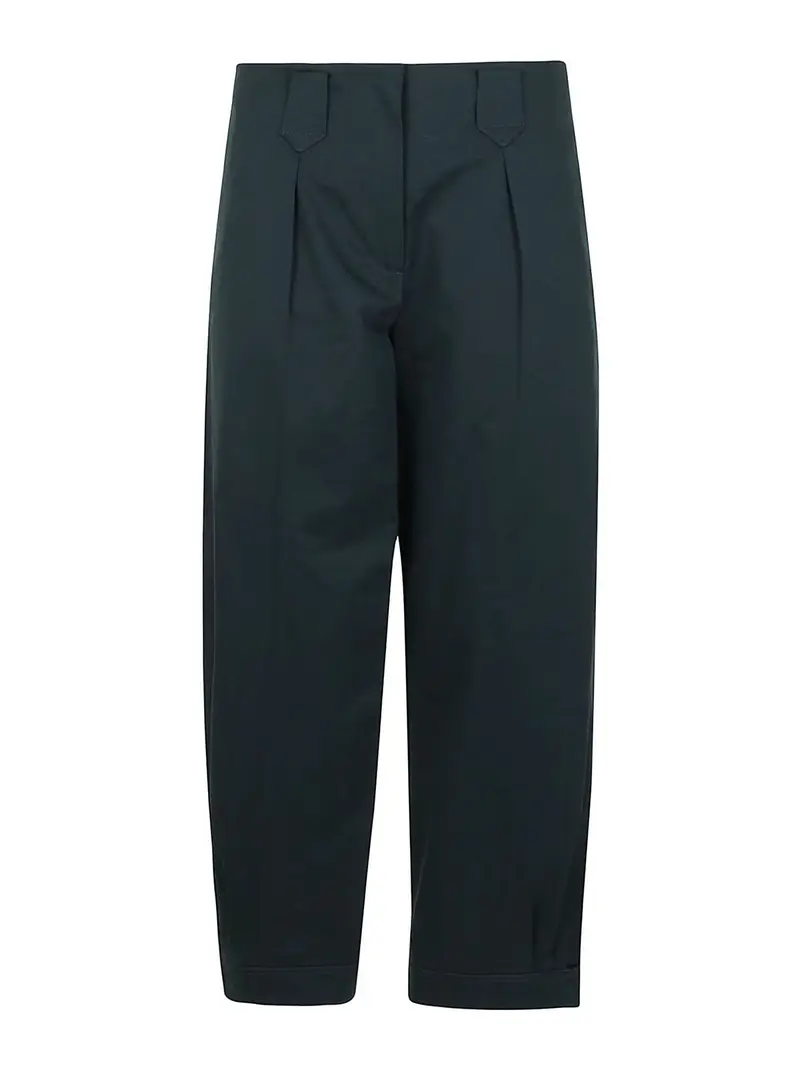 Pantaloni a carota in cotone Verde Scuro