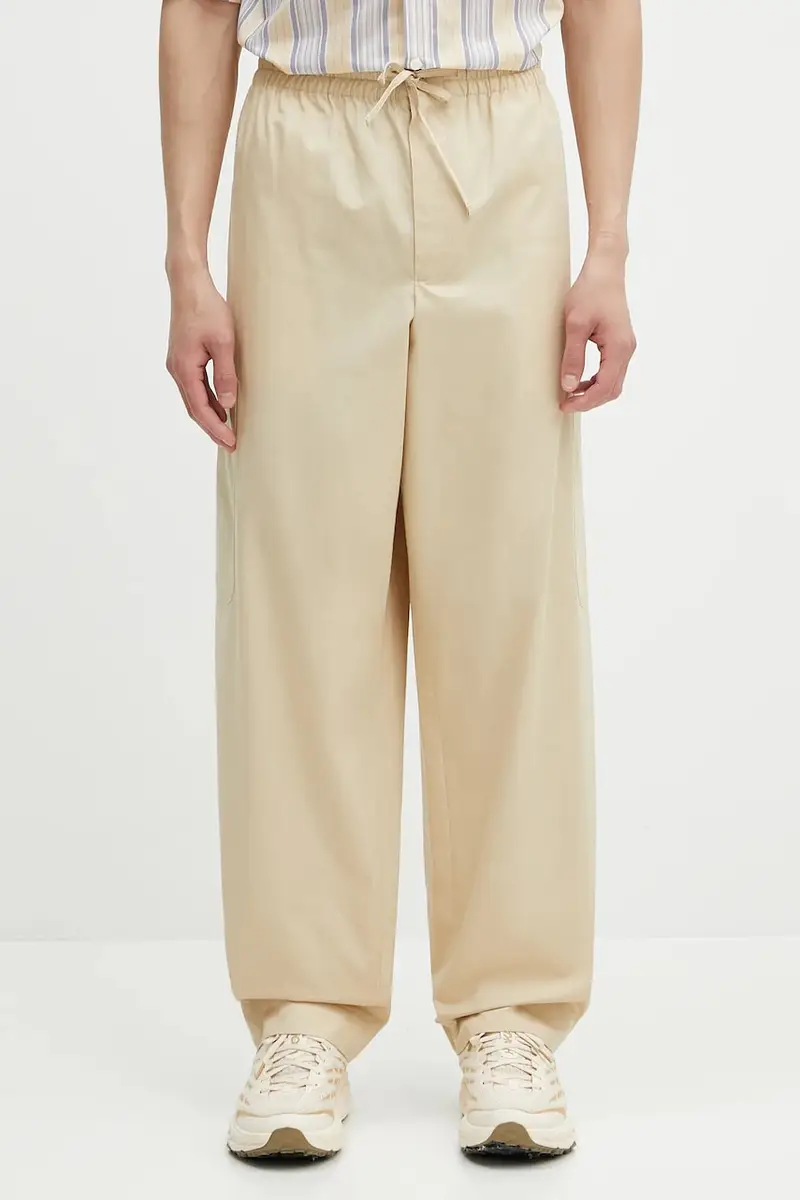 pantaloni in cotone colore beige FF55PA5019SC.11