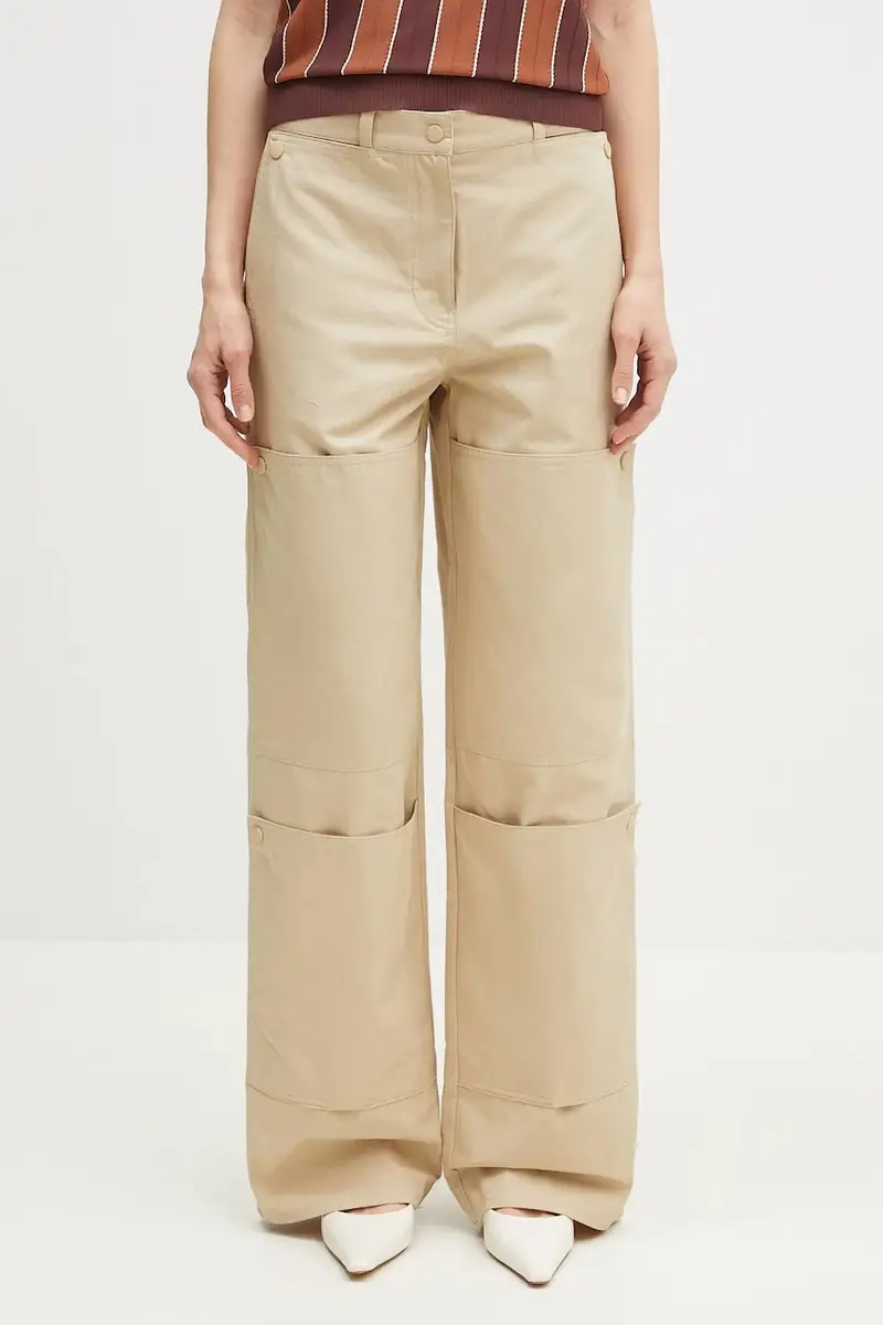pantaloni in cotone donna colore beige FF52PA1009DL.11