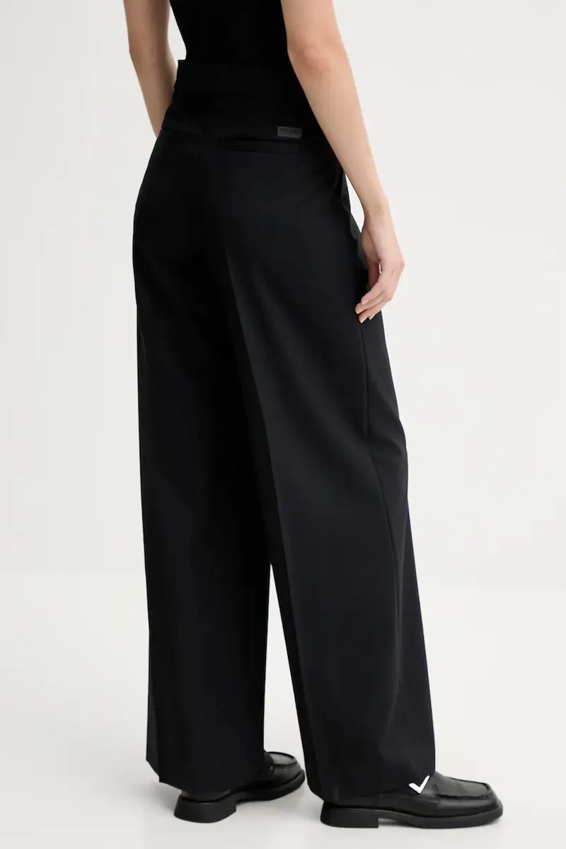 pantaloni in lana donna colore blu navy FF62PA1099ID miniatura 3