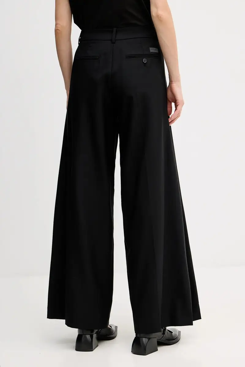 pantaloni in lana Nero miniatura 3