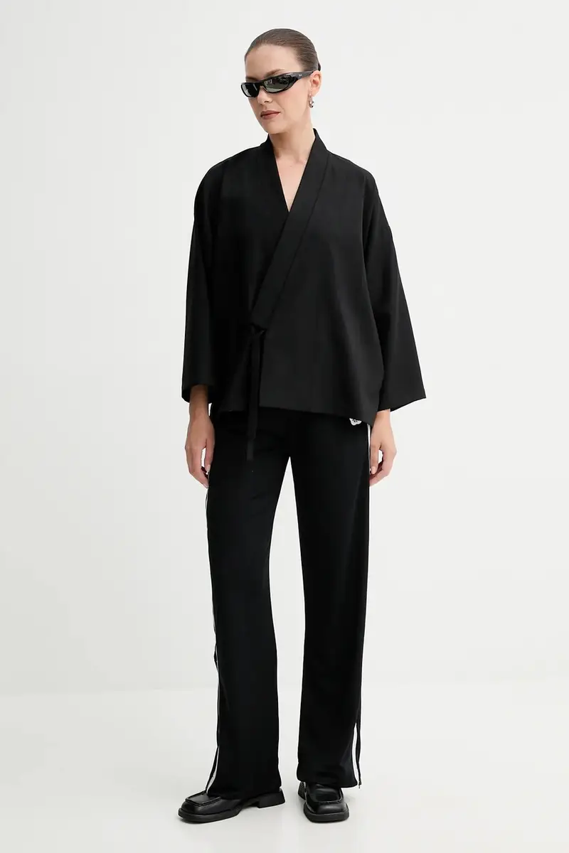 pantaloni tuta colore nero con applicazione FF62PA5504ID miniatura 2