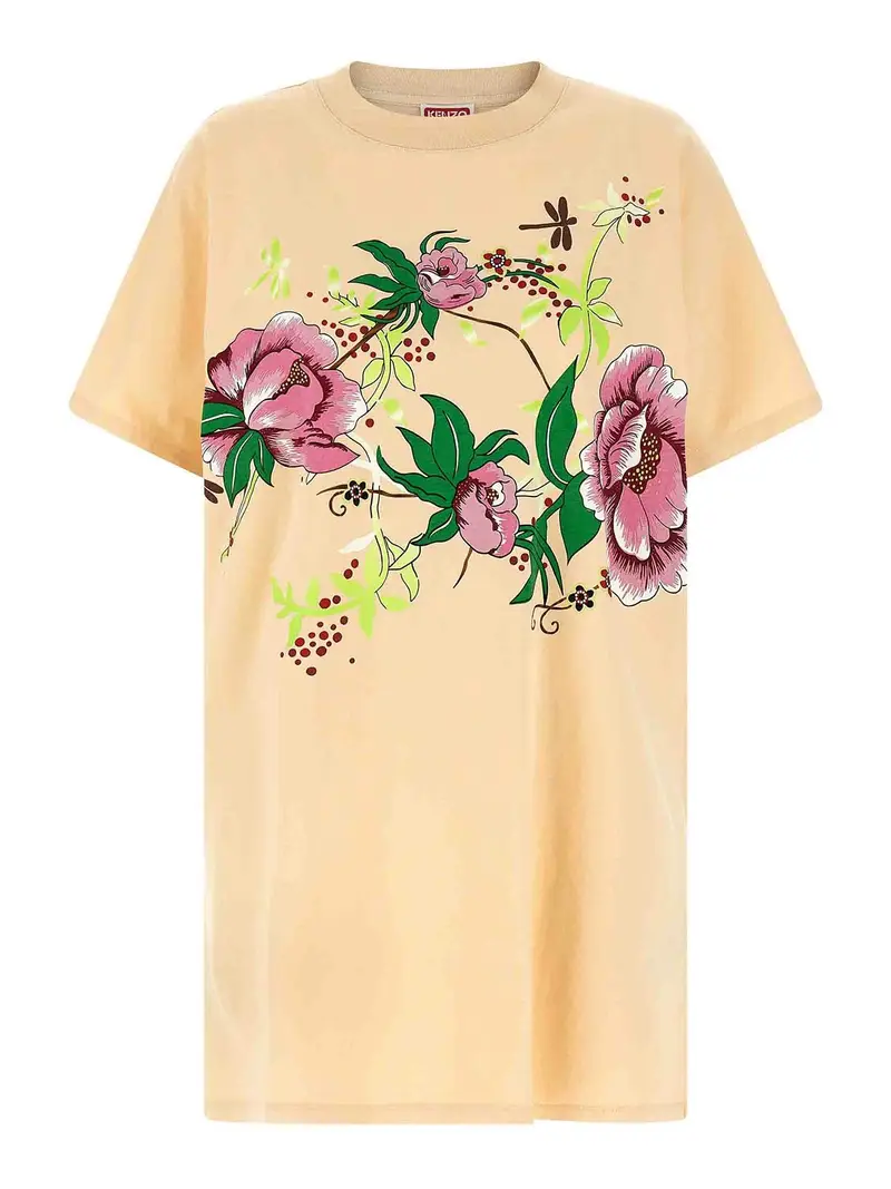 Peonies Kimono Dress Color Carne E Neutri