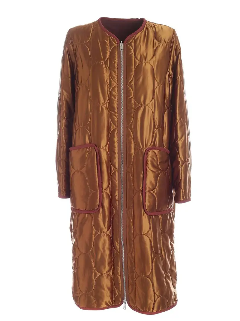 Piumino reversibile color ocra e rosso matton Bronzo