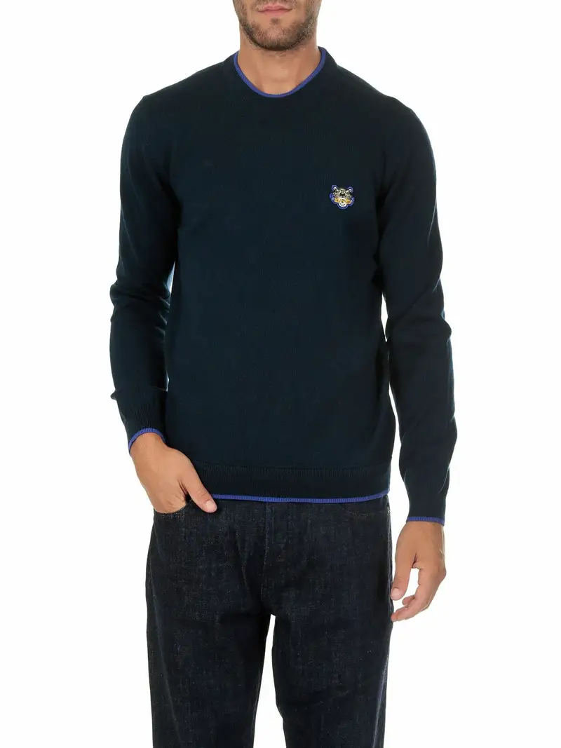 Pullover blu logo Tiger