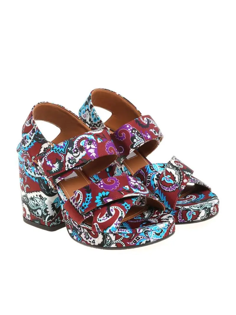 Sandali Aori stampa Paisley Rosso