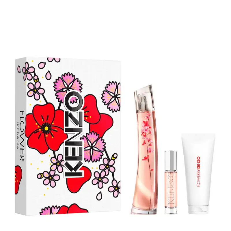 Set Kenzo Eau de Parfum da donna Flower Ikebana 75ml + Eau de Parfum da donna Flower Ikebana 10ml + Lozione corpo idratante Flower Ikebana 75ml