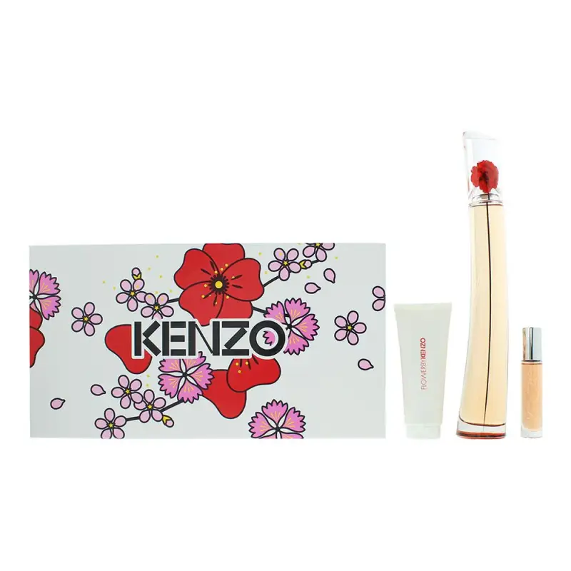 Set Kenzo Flower L Absolute Eau de Parfum da donna 100 ml + Flower L Absolute Eau de Parfum da donna 10 ml + Flower L Absolute Lozione idratante per