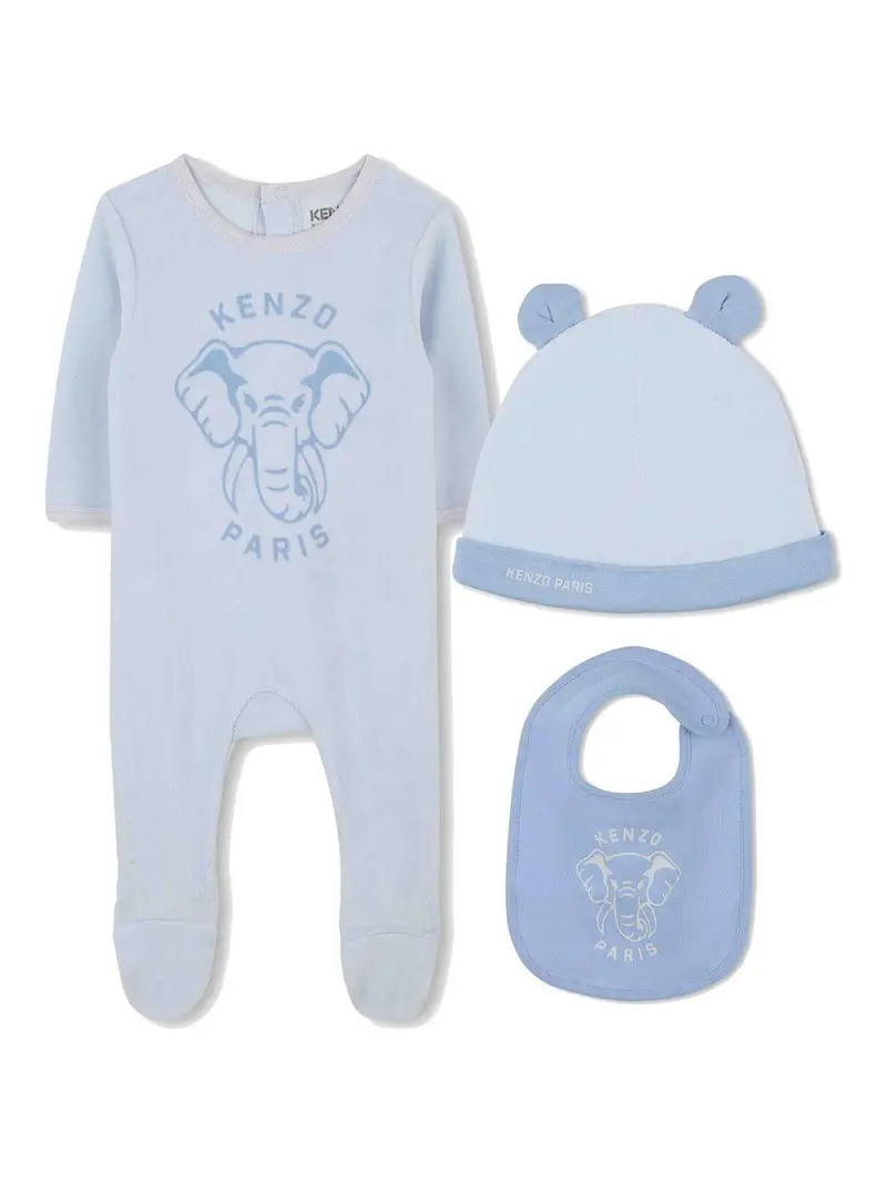 Set Neonato Con Logo Blu