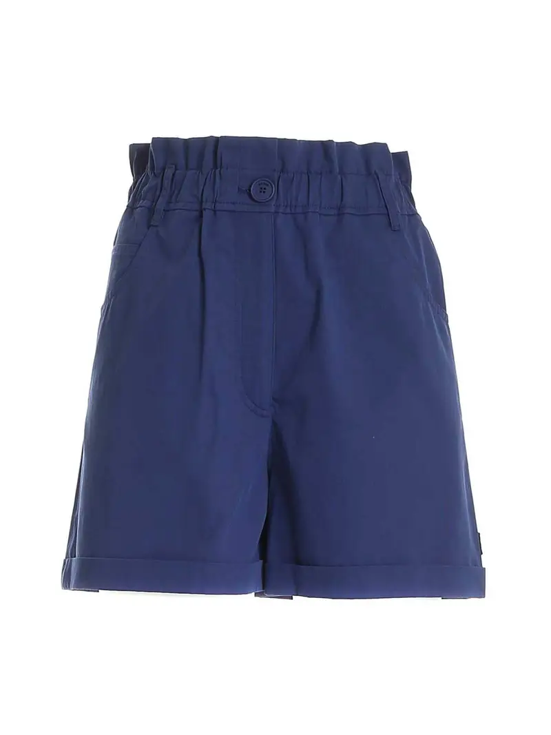 Shorts blu a vita alta
