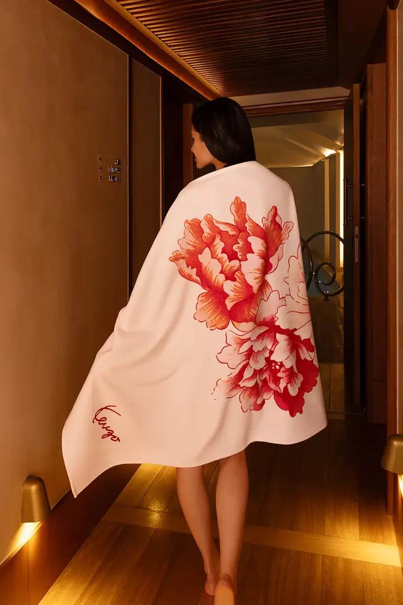 telo mare K PEONY 100 x 170 cm Bianco miniatura 3