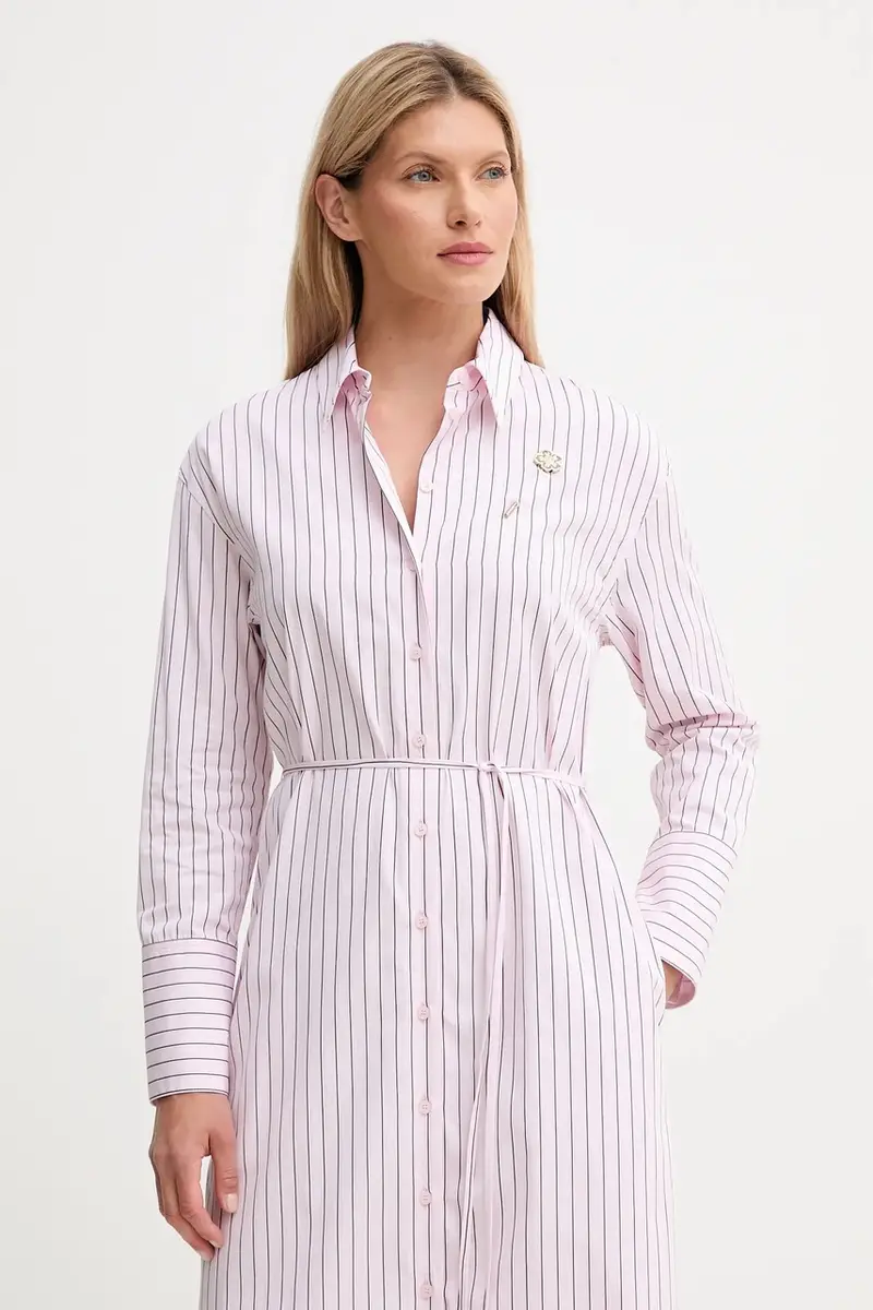 vestito in cotone colore rosa FF62RO4049LU miniatura 4