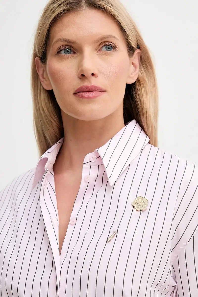 vestito in cotone colore rosa FF62RO4049LU miniatura 5