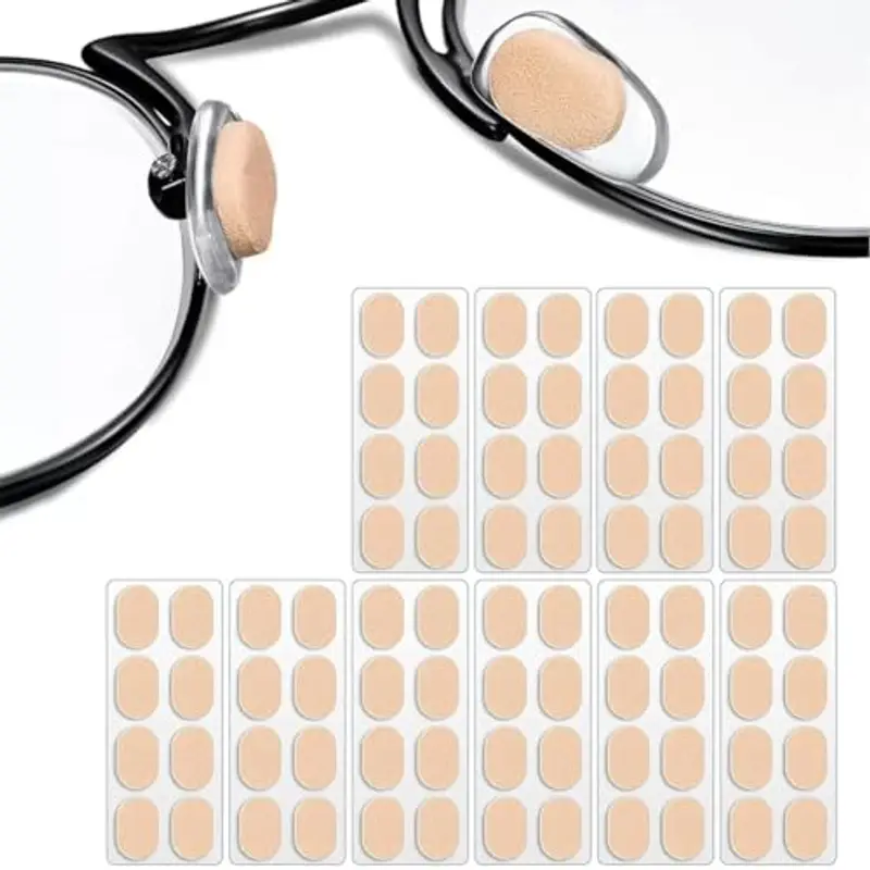 KEQAR 40 paia di occhiali in spugna, naselli da naso autoadesivi, cuscinetti per occhiali, naselli in silicone antiscivolo, gommini occhiali naso, contro lo scivolamento