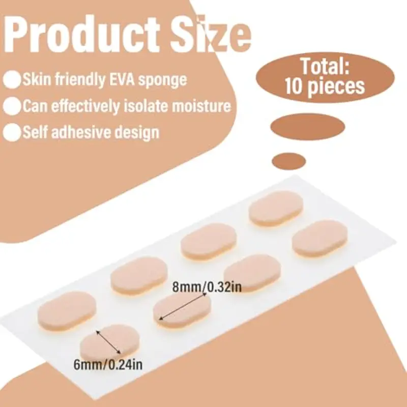 KEQAR 40 paia di occhiali in spugna, naselli da naso autoadesivi, cuscinetti per occhiali, naselli in silicone antiscivolo, gommini occhiali naso, contro lo scivolamento miniatura 2