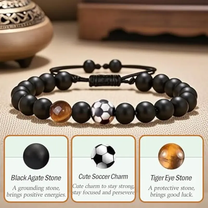 KEQAR Braccialetto Calcio Regalo per Bambini e Ragazzi, Adulti e Adolescenti, Idea Regalo Compleanno Laurea Natale (Età: 5-12 Anni) miniatura 3