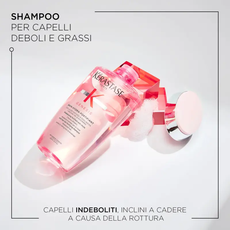 Genesis Bain Hydra-Fortifiant - Shampoo anticaduta, Shampoo riparatore, Shampoo delicato, Capelli fini, Capelli danneggiati, Capelli normali, Ca miniatura 2