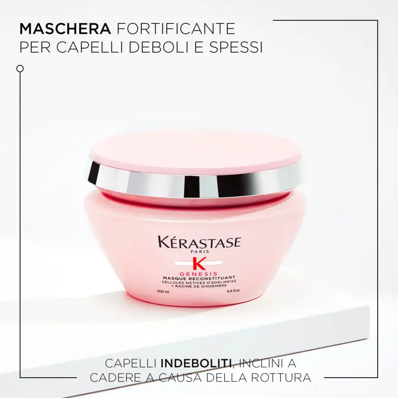 Genesis Masque Reconstituant - Maschera capelli rovinati, Maschera capelli rinforzante, Capelli fini, Capelli danneggiati, Caduta dei capelli miniatura 2
