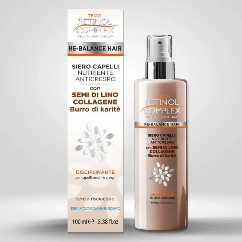 Retinol complex siero capelli anticrespo semi di collagene e burro di karitè 100ml