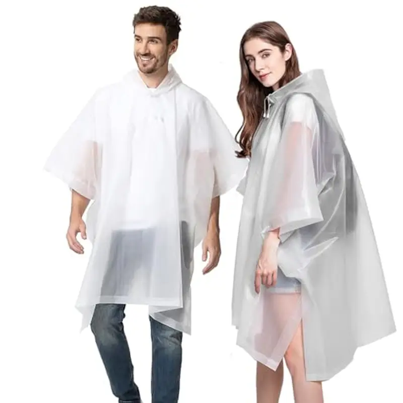 Keratobleem Poncho Antipioggia Riutilizzabile,2 Pezzi Mantelli Impermeabile EVA con Cappuccio,Asciugatura Rapida