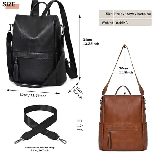 KESUDE Zainetto Donna - Borsa Zaino Donna Elegante Antifurto PU Pelle Impermeabile Casual Borsetta Zainetti Piccolo da miniatura 3