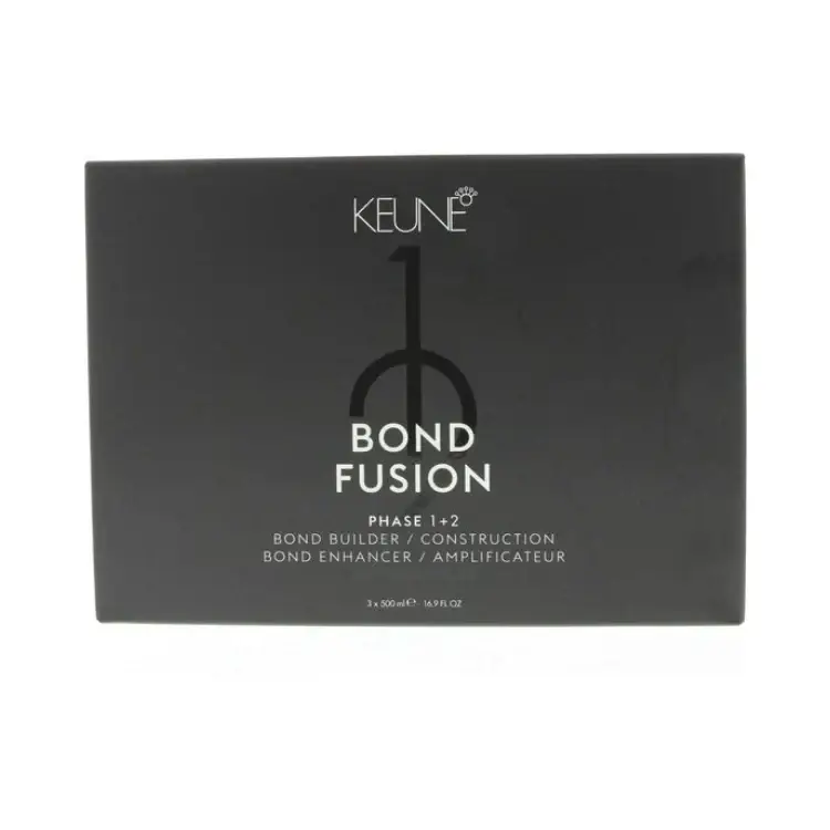 Set Keune Bond Fusion Fase 1 Maschera per il trattamento dei capelli 500 ml + Bond Fusion Fase 2 Maschera Bond Enhancer 500 ml + Misurino in Plastica