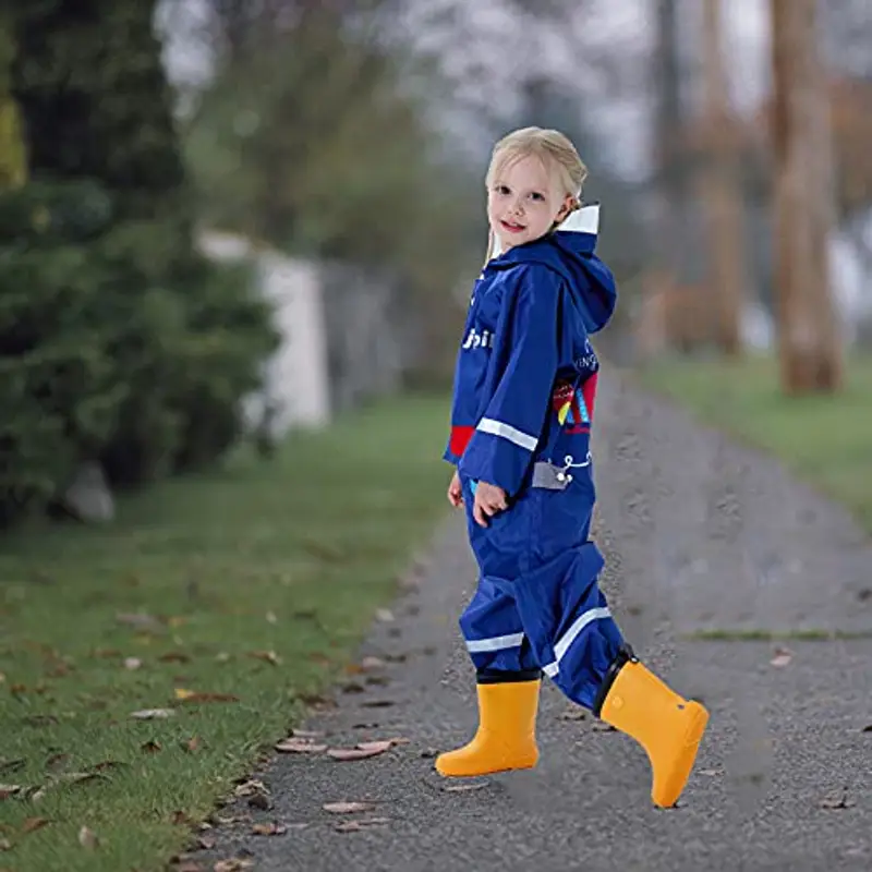 Keyck Impermeabile Bambini Cappuccio Antipioggia Unisex Leggero Pioggia Tuta Antivento Tutto in Uno Sportivo Poncho miniatura 3