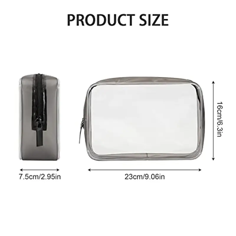 KEYRI Kit Bottigliette da Viaggio Set per Aereo 5 Pezzi 100ml Contenitori per Liquidi, Trasparente, Borsa da Toilette, per Cosmetici, FDA (Nero) miniatura 2