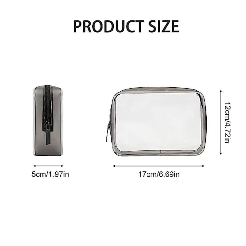 KEYRI Set Borsa da Toilette Trasparente e Bottigliette da Viaggio per Aereo, 4pezzi 60ml, Contenitori per Liquidi, per Cosmetici FDA (S, Nero) miniatura 2