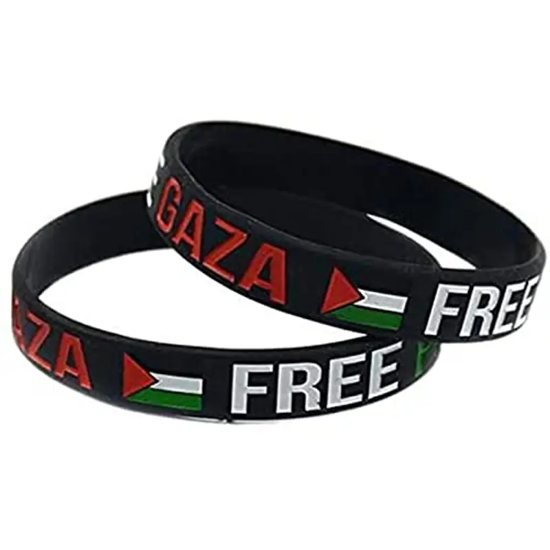KFGJ Free Palestine Braccialetto, Save Gaza, Transfrontaliera di Successo della Bandiera palestinese Free Palestine Ispirazione Silicone Braccialetto del Polso Braccialetto miniatura 3