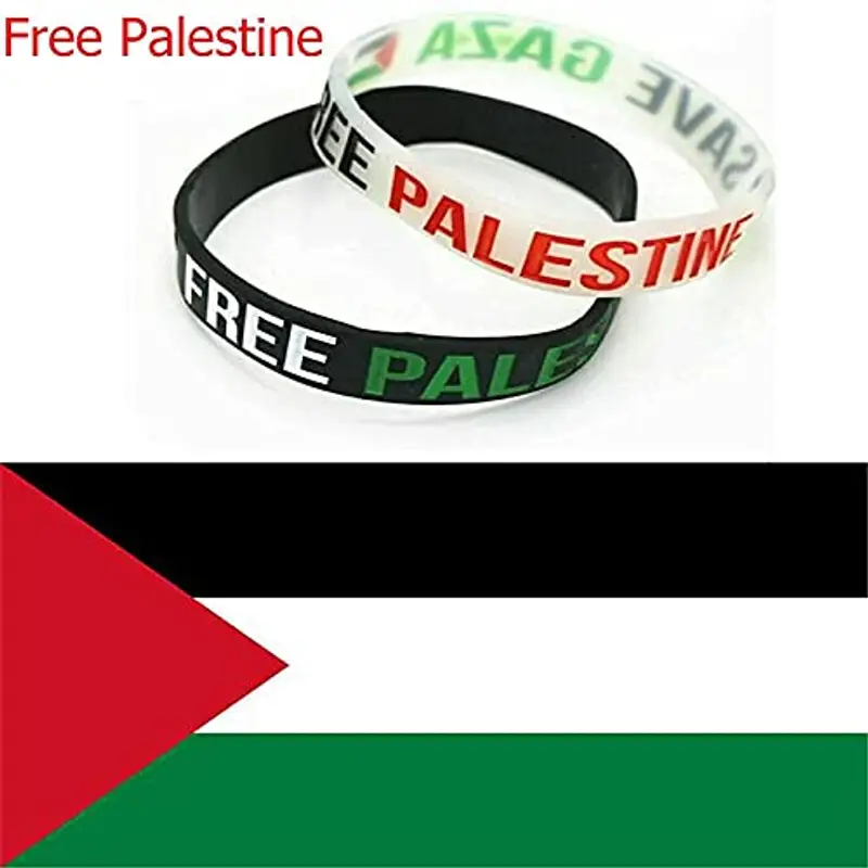 KFGJ Free Palestine Braccialetto, Save Gaza, Transfrontaliera di Successo della Bandiera palestinese Free Palestine Ispirazione Silicone Braccialetto del Polso Braccialetto miniatura 2