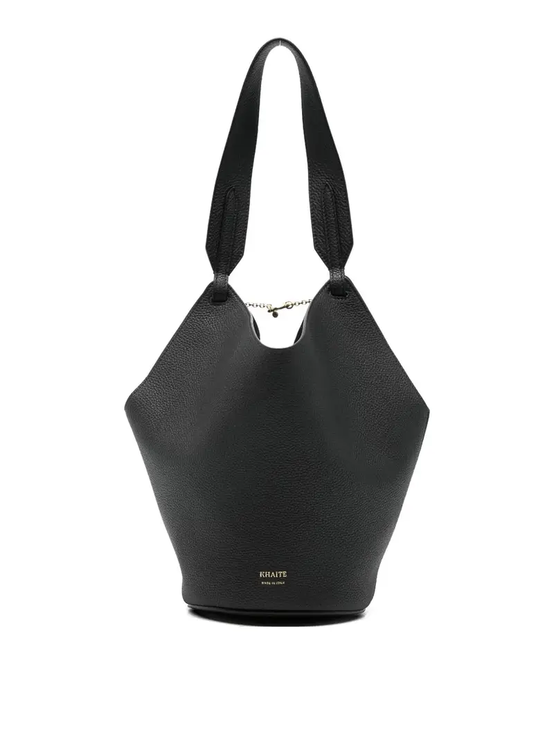 Borsa a secchiello Lotus mini in pelle Nero