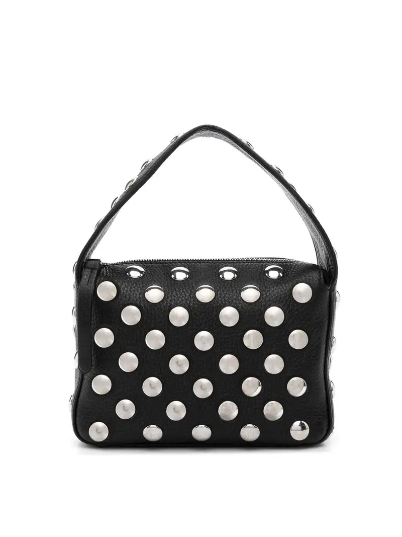 Borsa Elena piccola in pelle con borchie Nero