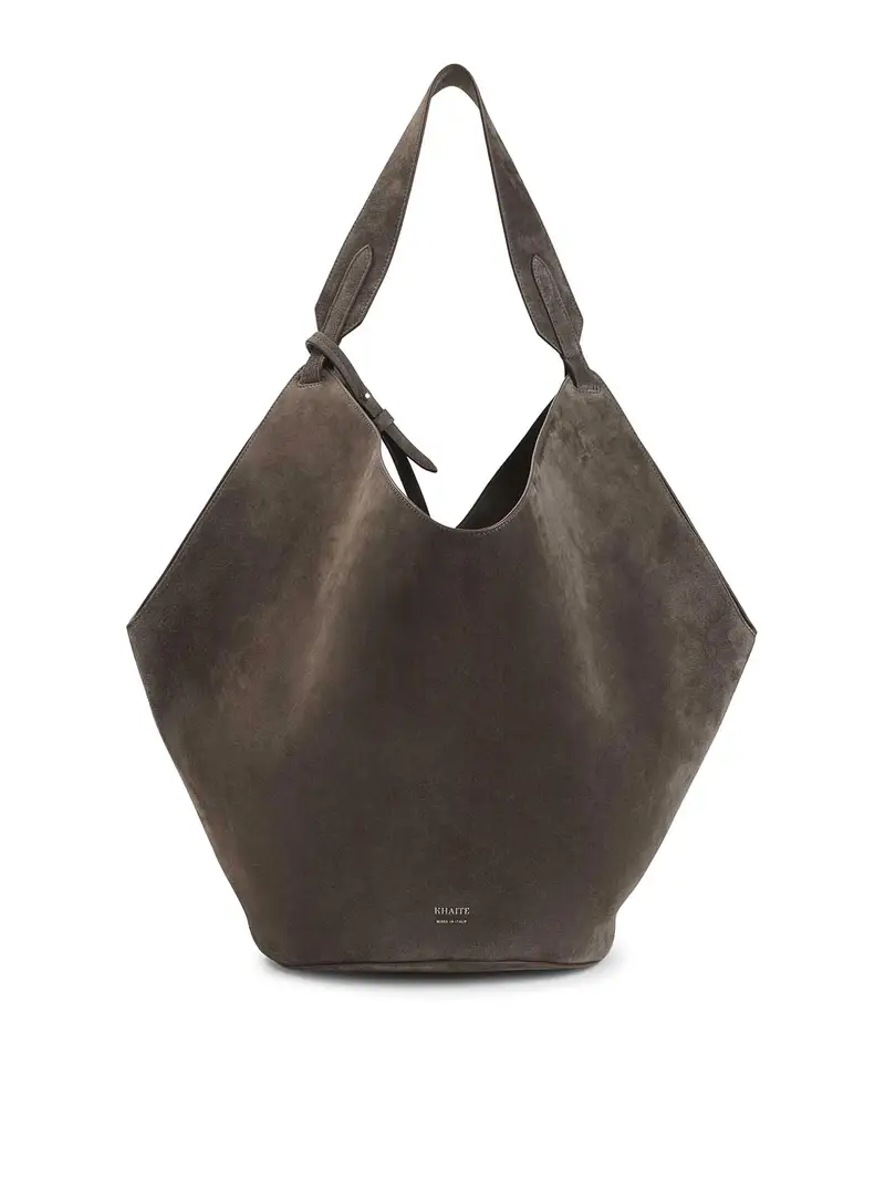 Borsa tote media Lotus Marrone