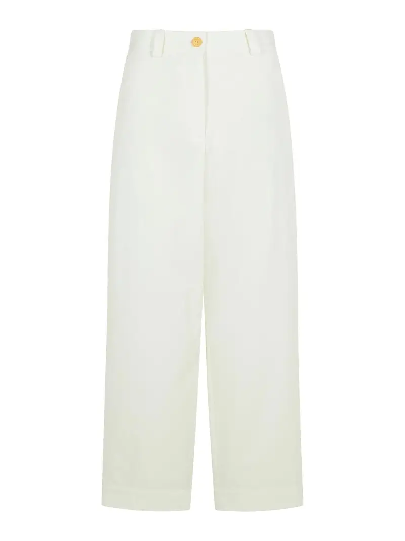 Pantaloni di cotone bianco gari