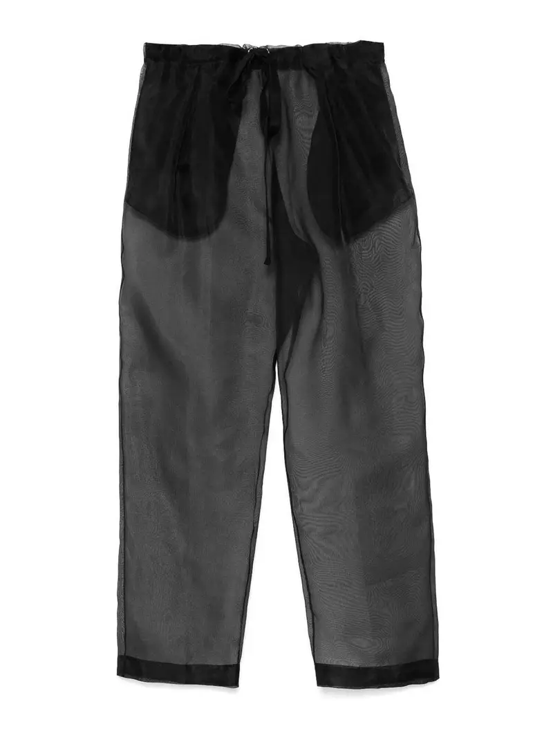 Pantaloni di organza di seta nera di Trenton Nero