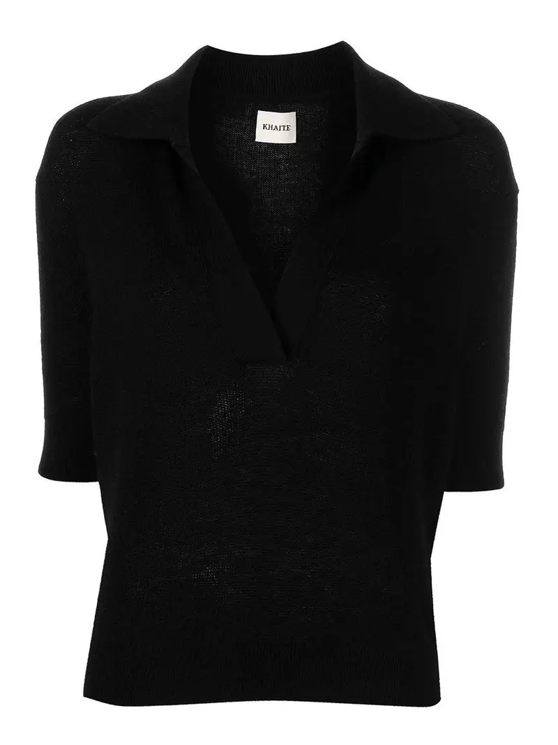 Polo in cashmere ristretto Nero