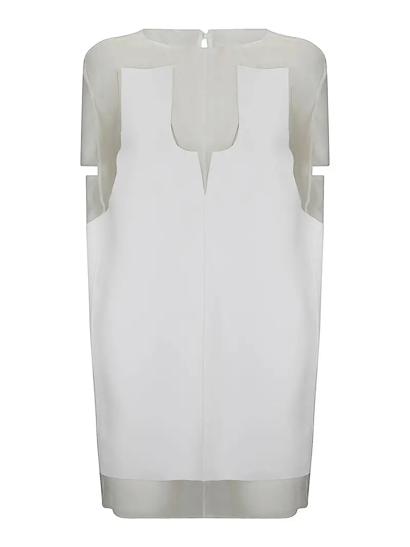 Vestito bianco a pannelli