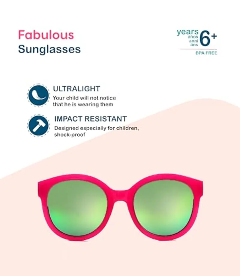 Kiddus Occhiali da Sole Polarizzati per Bambine, Età 6-9 Anni, Protezione UV400 100%, Stile alla Moda miniatura 3