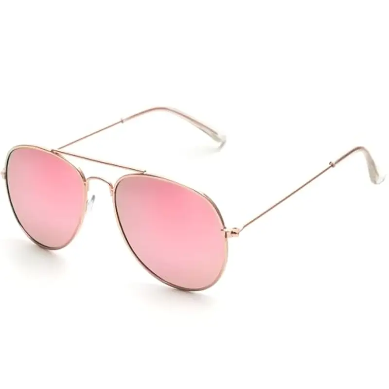 Kiddus Ochiali da Sole Polarizzati per Ragazza e Ragazzo da 10 anni. UV400 Protezione al 100% dai Raggi Ultravioletti. Telaio in Metallo Leggero. Stile Aviatore