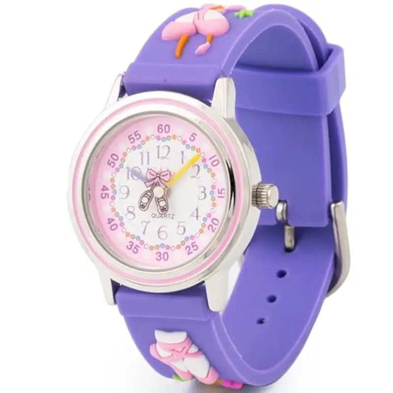 Kiddus Orologio Analogico. Per Bambini 5-10 Anni. Didattico, da Polso per Bambino, Facilità di Lettura dell’Ora. Primo Orologio Bambino. Ballet