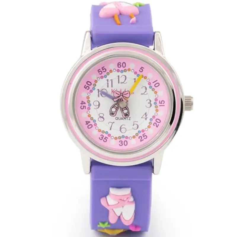 Kiddus Orologio Analogico. Per Bambini 5-10 Anni. Didattico, da Polso per Bambino, Facilità di Lettura dell’Ora. Primo Orologio Bambino. Ballet miniatura 2