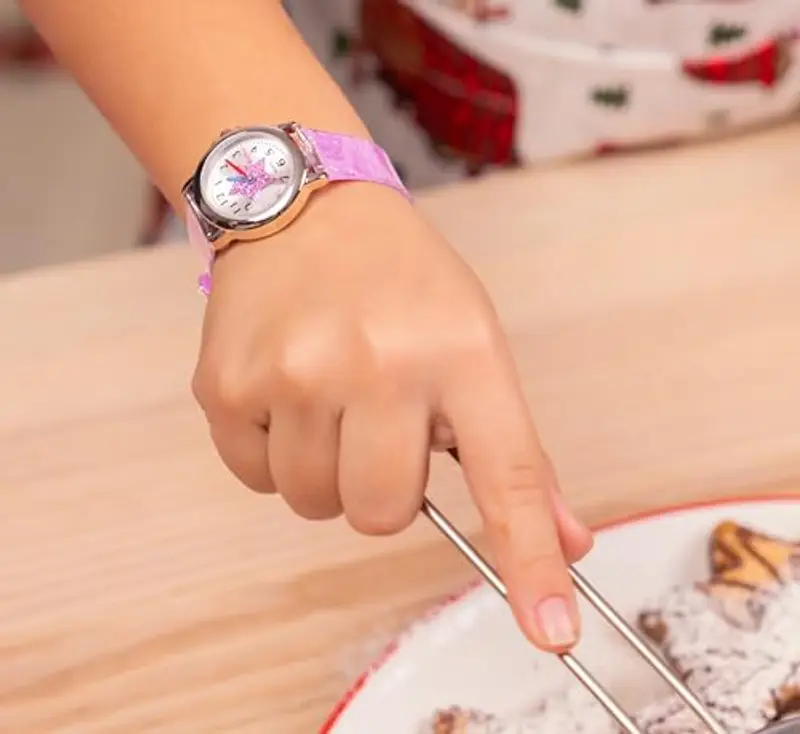 Kiddus Orologio Bambina, Analogico a partire da 4 anni, Regalo per Bambine con Glitter, Contiene Esercizi per Imparare a Leggere L'ora, Aprendimento Bimba miniatura 2