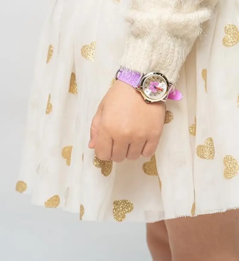 Kiddus Orologio Bambina, Analogico a partire da 4 anni, Regalo per Bambine con Glitter, Contiene Esercizi per Imparare a Leggere L'ora, Aprendimento Bimba miniatura 3