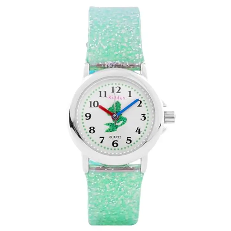 Kiddus Orologio Bambina, Analogico a partire da 4 anni, Regalo per Bambine con Glitter, Contiene Esercizi per Imparare a Leggere L'ora, Aprendimento Bimba miniatura 2
