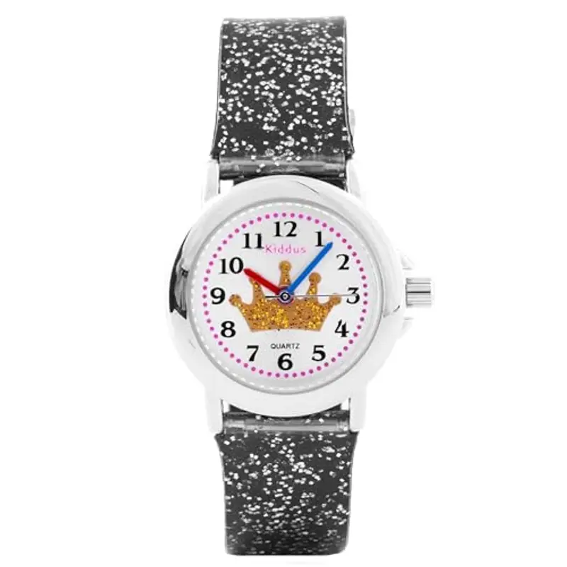 Kiddus Orologio Bambina, Analogico a partire da 4 anni, Regalo per Bambine con Glitter, Contiene Esercizi per Imparare a Leggere L'ora, Aprendimento Bimba miniatura 2