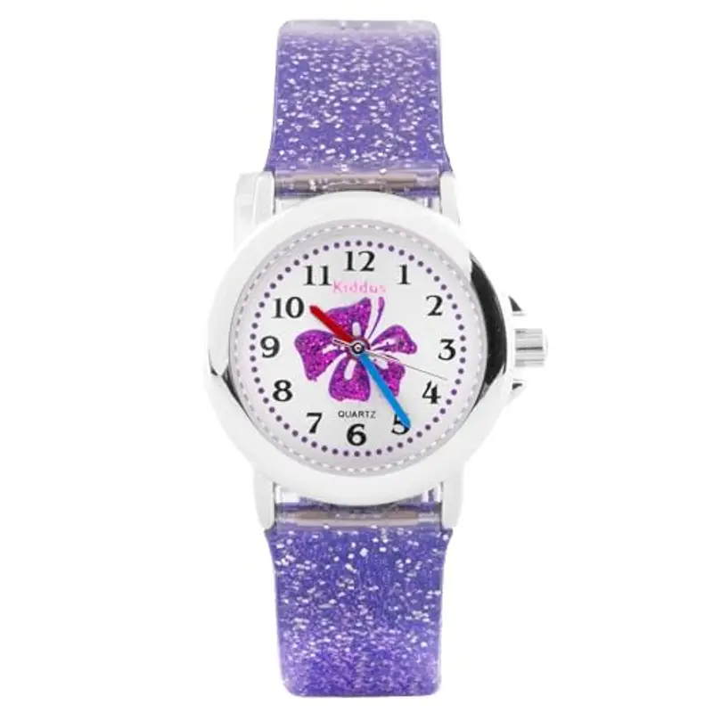 Kiddus Orologio Bambina, Analogico a partire da 4 anni, Regalo per Bambine con Glitter, Contiene Esercizi per Imparare a Leggere L'ora, Aprendimento Bimba miniatura 2
