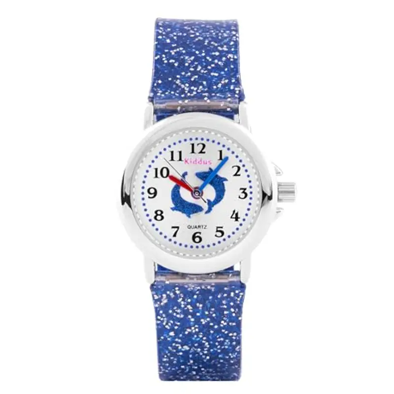 Kiddus Orologio Bambina, Analogico a partire da 4 anni, Regalo per Bambine con Glitter, Contiene Esercizi per Imparare a Leggere L'ora, Aprendimento Bimba miniatura 2